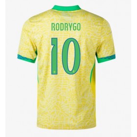 Brasil Rodrygo Goes #10 Hjemme skjorte Copa America 2024 Kortermet